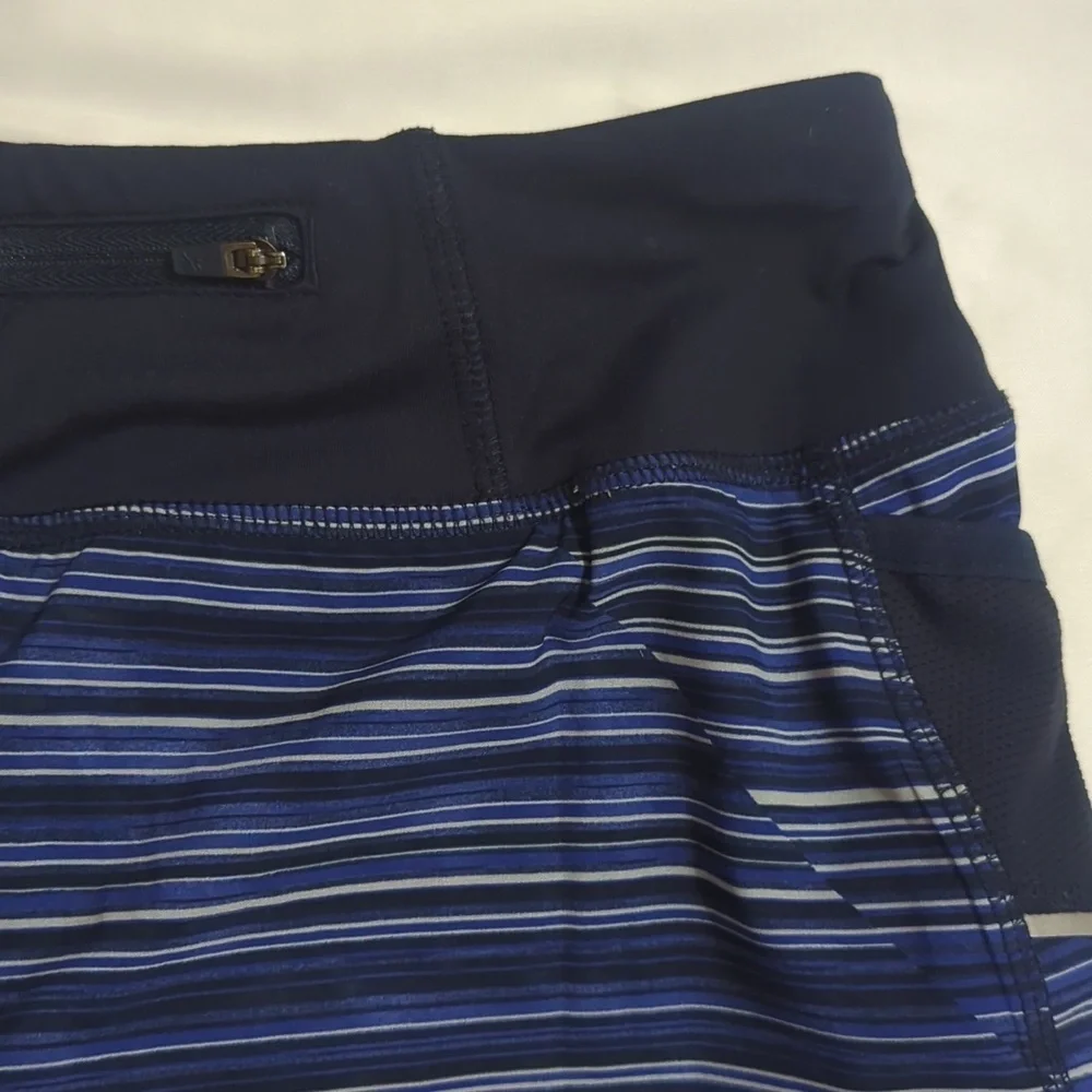 Athleta Ready Set Go 2 in 1 Shorts, Color Navy/Black Size S